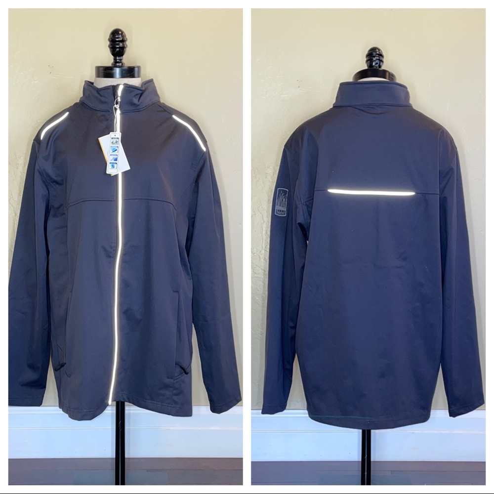 Core365 Men’s Full Zipper Jacket Black Water Resistant Size Large